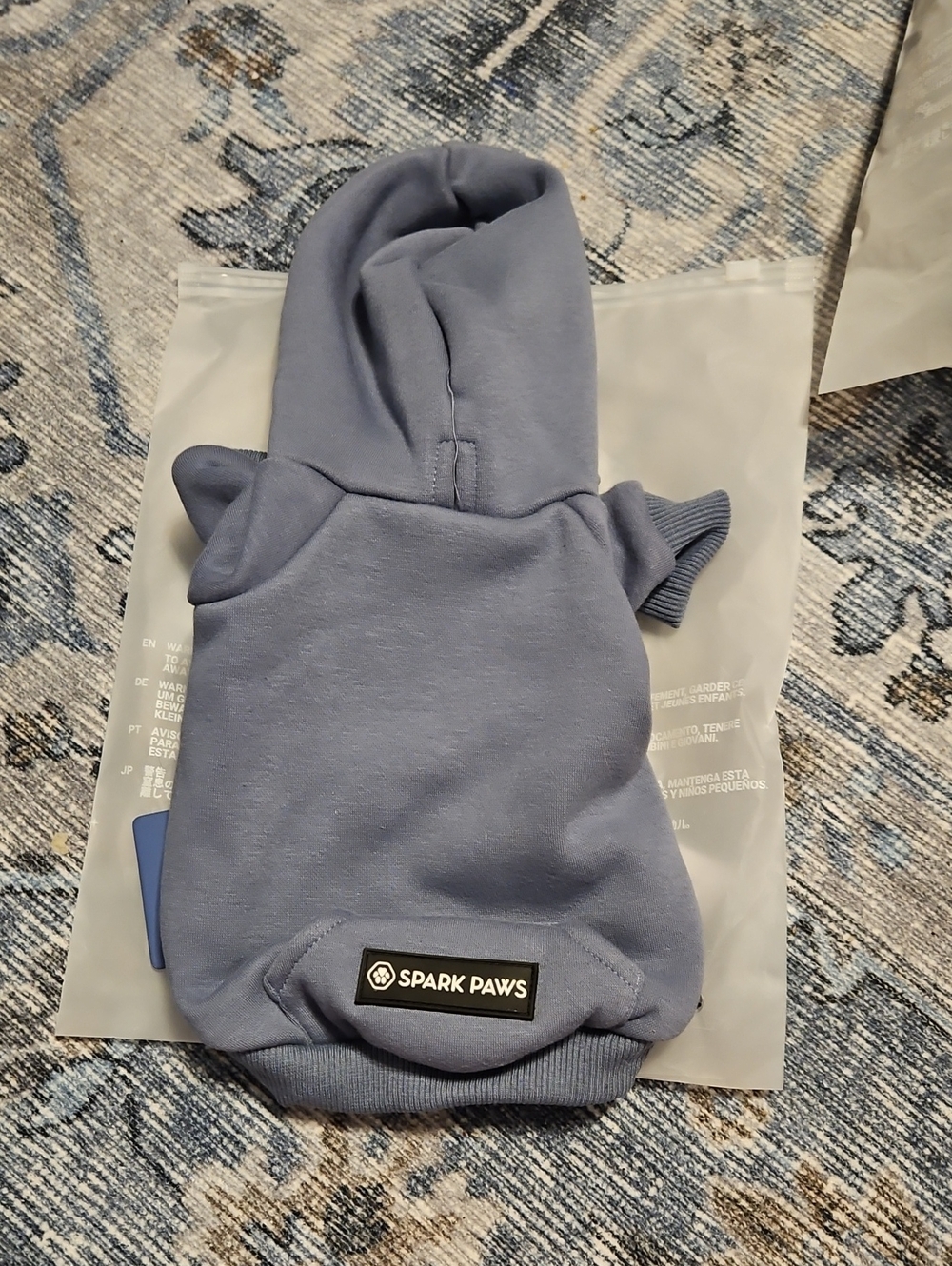 Spark Paws Gray Blue Dog Hoodie
